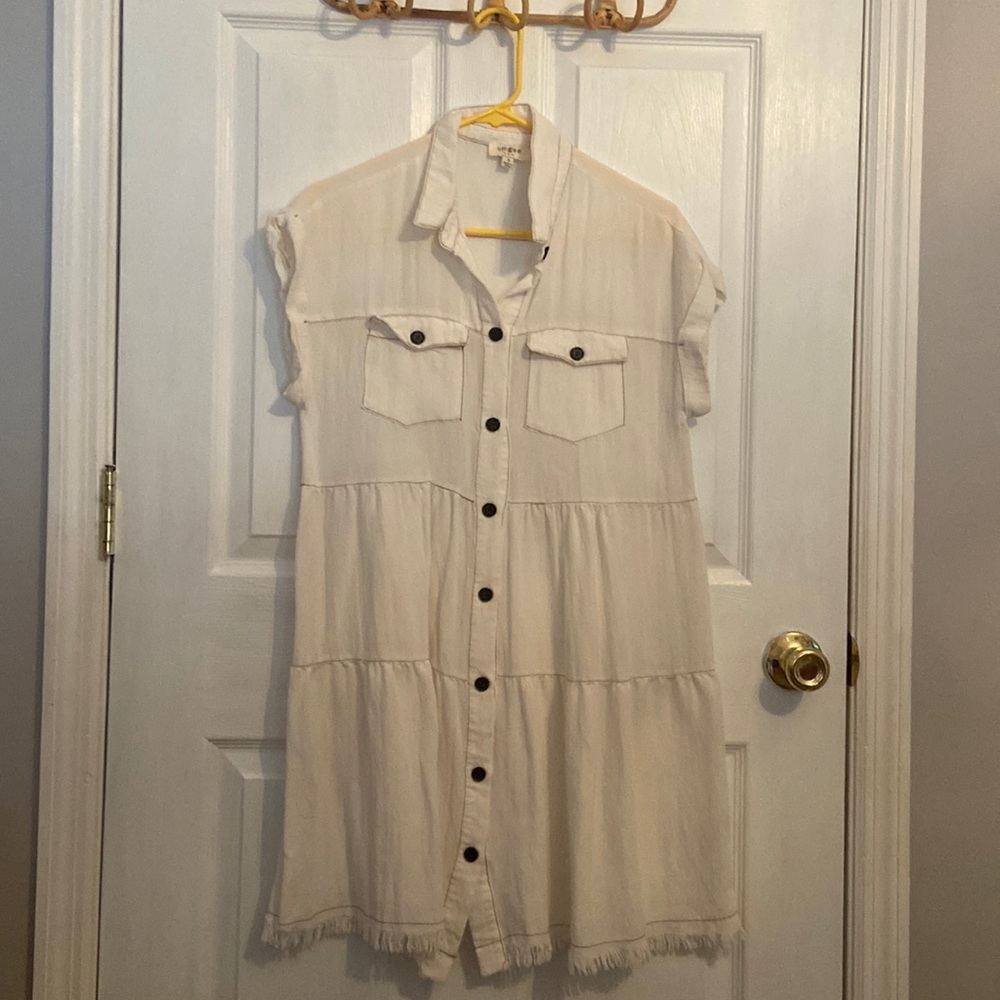 Umgee cream button down dress